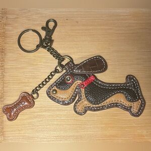 Chala Weiner Dog Keychain with Brown and Black Accents